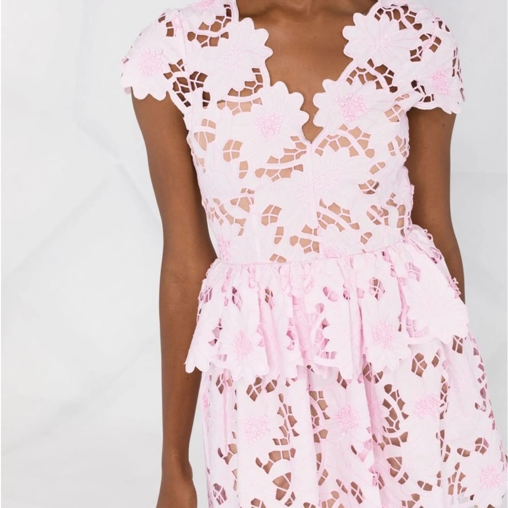 Self-Portrait Floral Lace Embroidered Dress